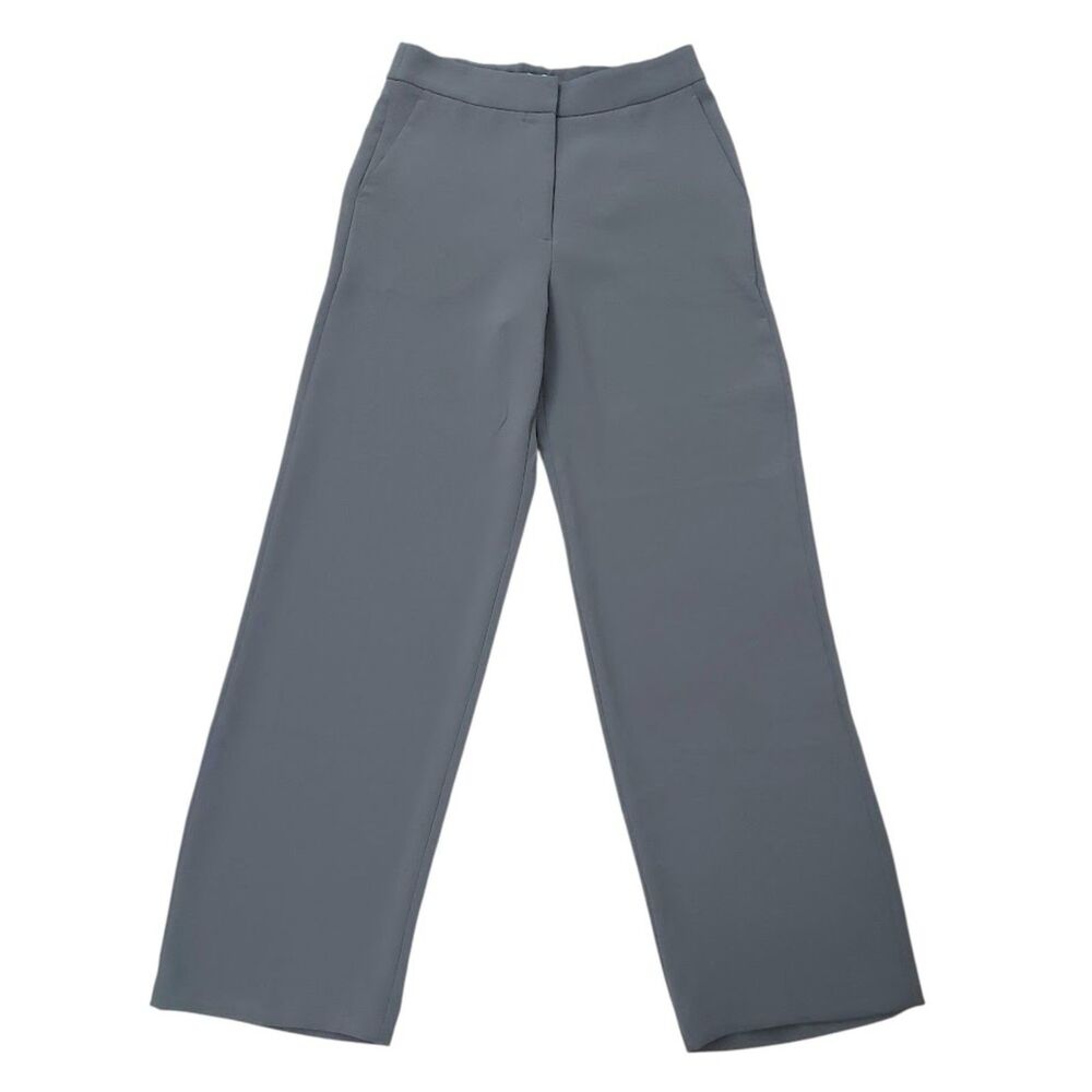 Wilfred Aritzia Womens 8 Gray Wide Leg Dress Pants Trousers Straight Work Slacks